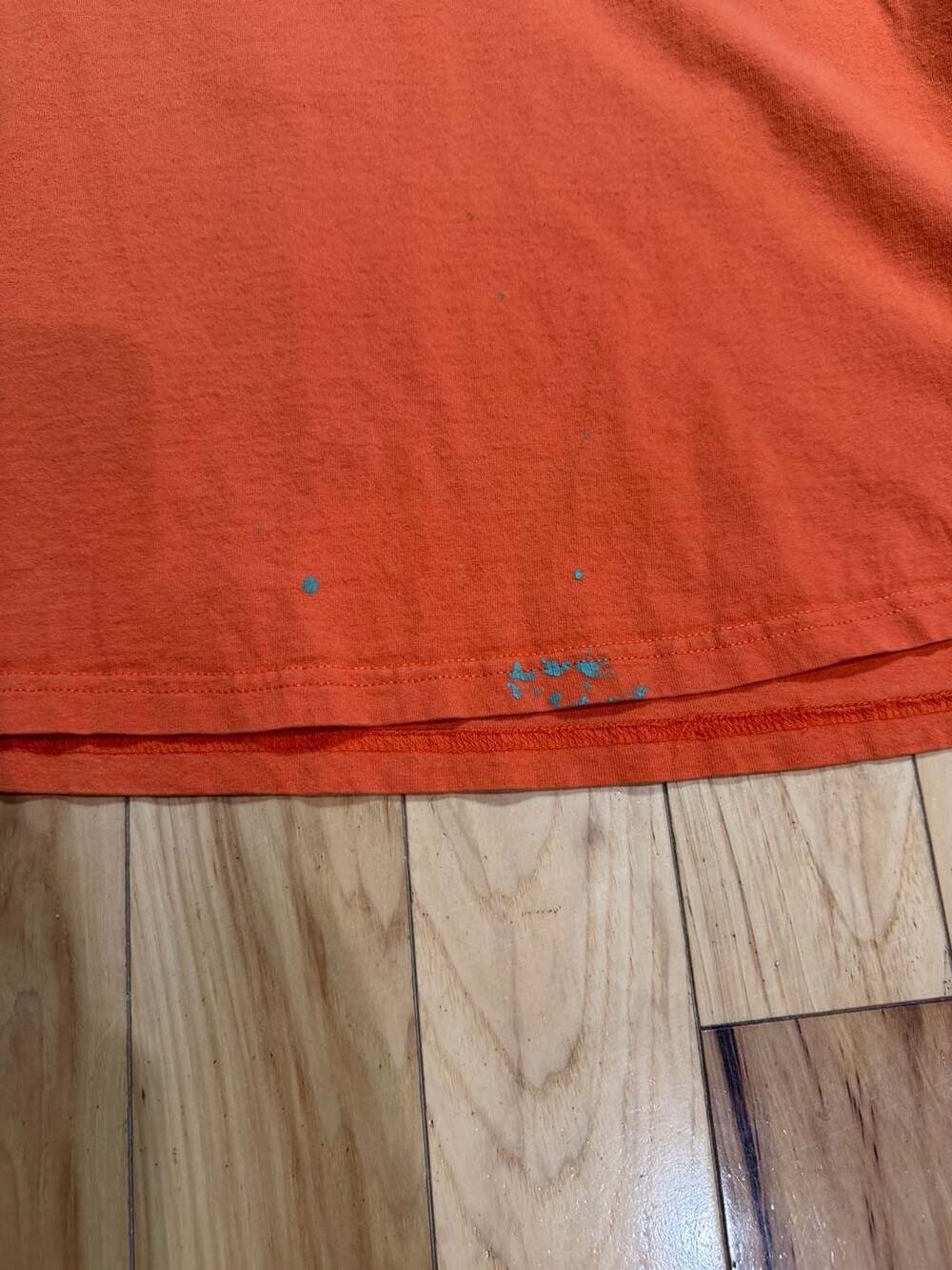 Vintage 90s Orange Nike White Tag Embroidered Swoosh Tee - Picture 8 of 8